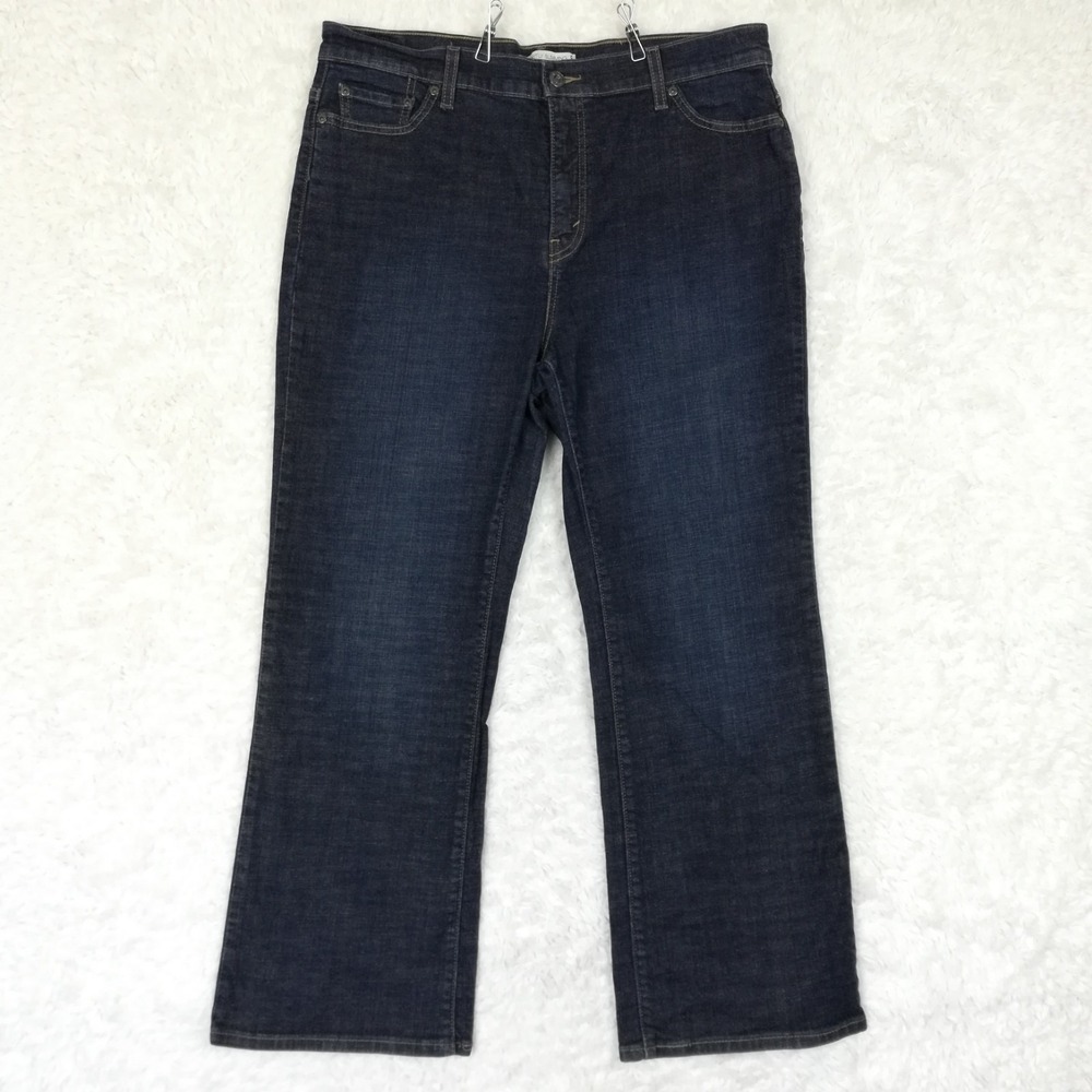 Levi's Womens 512 Boot Cut Perfectly Slimming Blue Denim Dark Plus Short 18S